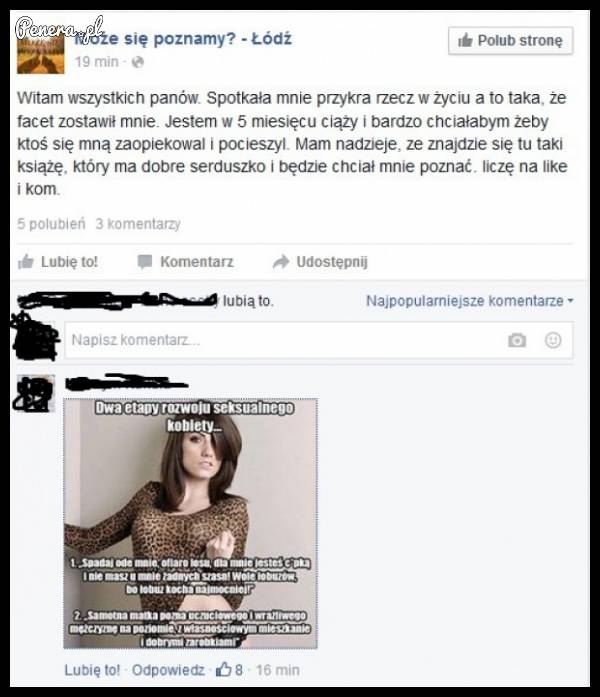 Poszukiwanie ojca dla dziecka na fejsie i piękne zaoranie