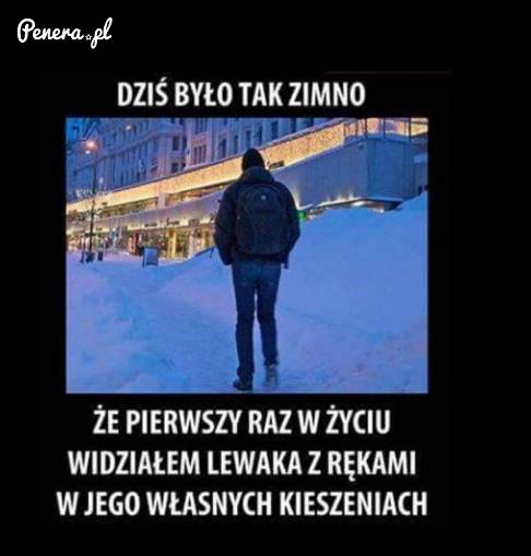 Dziś było tak zimno że pierwszy raz widziałem