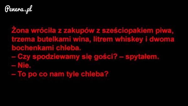 Kawał - Żona wróciła z zakupów