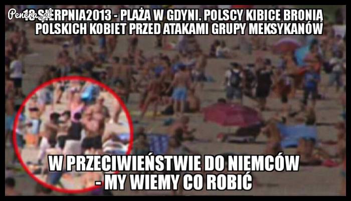 Polacy bronili swoich kobiet na plaży