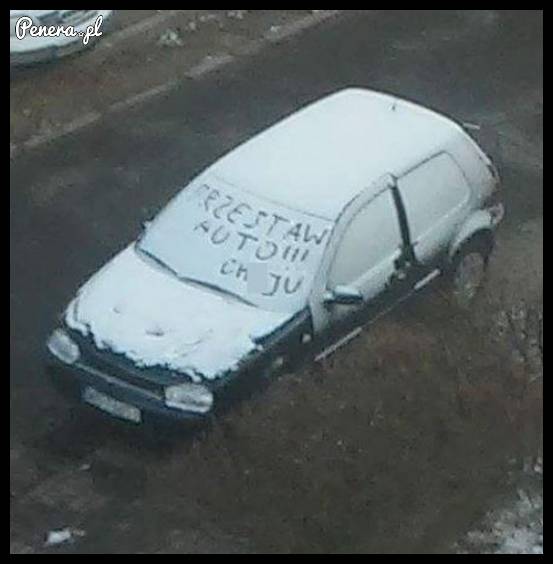 Prosty i dosadny przekaz dla parkingowego idioty