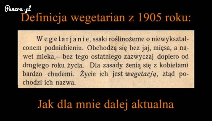 Definicja wegetarianizmu z 1905 roku