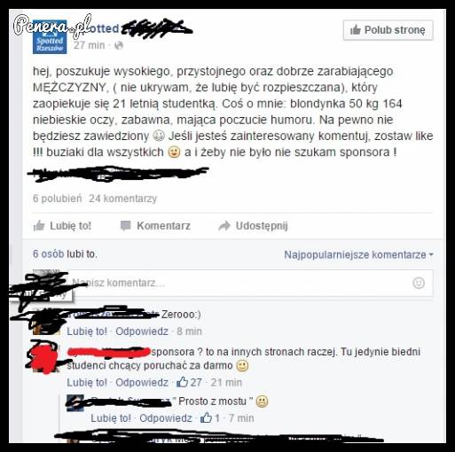 Studentka która w ogóle nie poszukuje sponsora