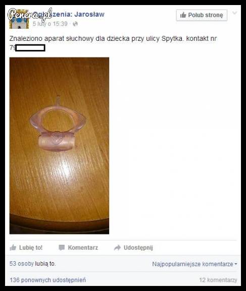 Znaleziono aparat słuchowy dla dziecka