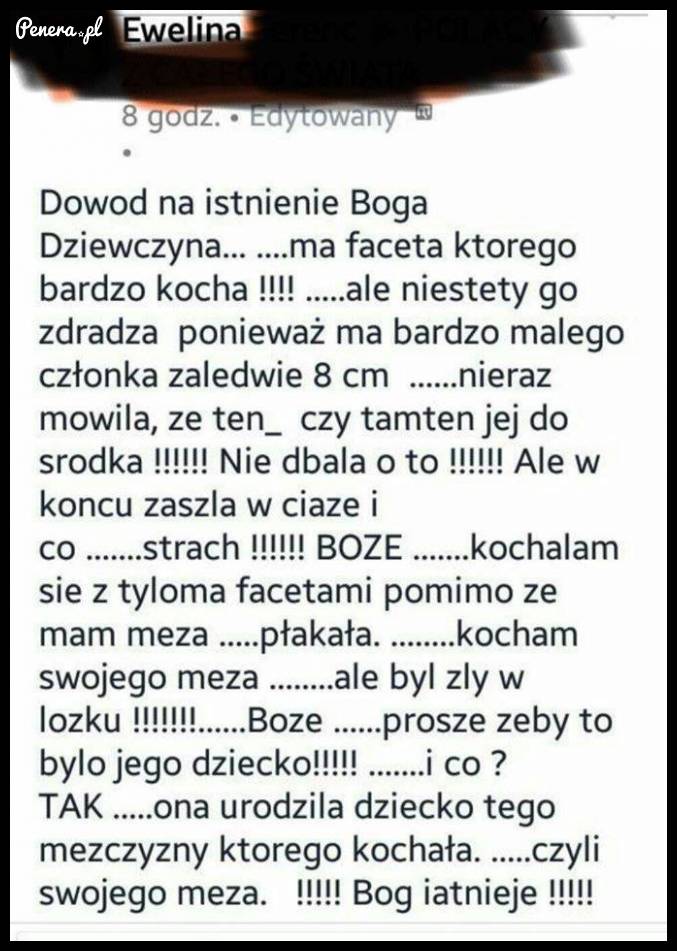 Ewelina ma dowód na istnienie Boga?