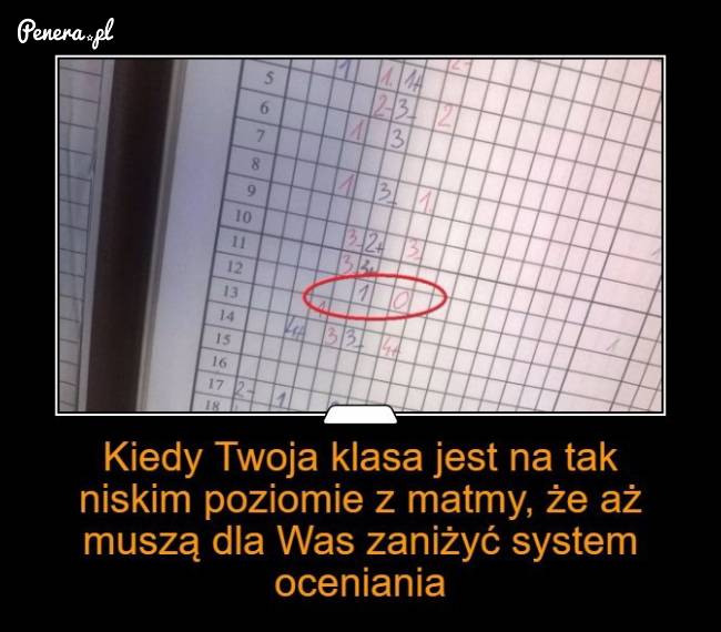 Kiedy Twoja klasa jest na tak niskim poziomie z matmy