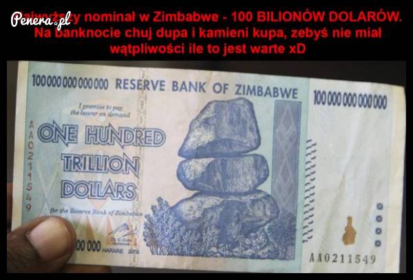 Najwyższy nominał w Zimbabwe