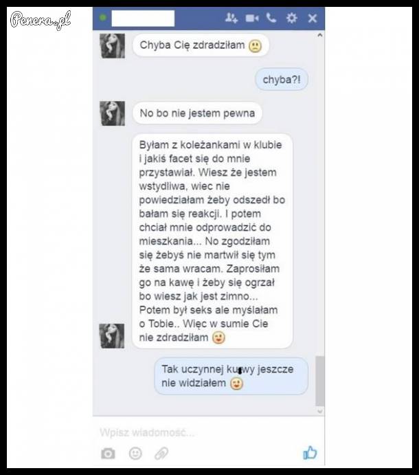 Nie jest pewna czy go zdradziła!