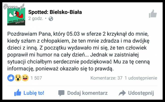 No i się wydało że ma kogoś na boku
