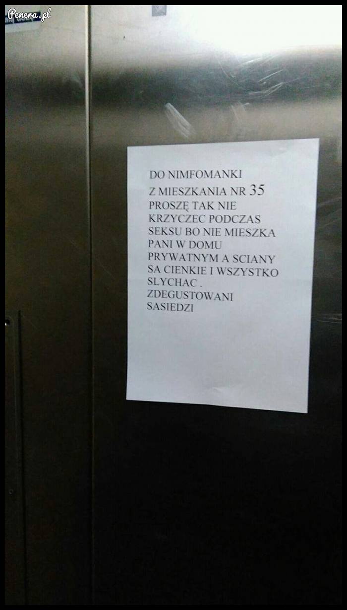 Ogłoszenie w windzie