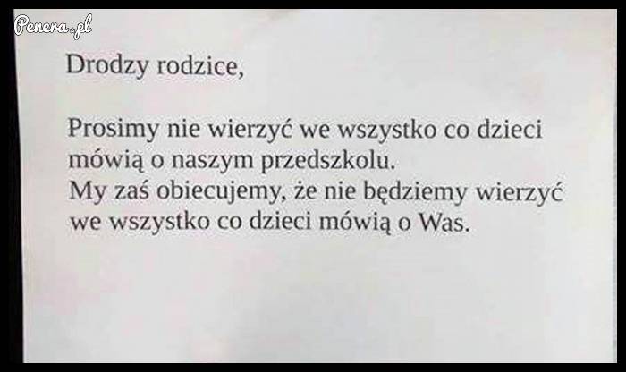 Ogłoszenie z przedszkola!