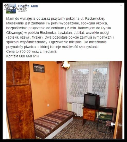 Pokój rodem z PRLu do wynajęcia