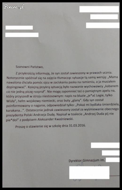 Rodzice muszą być dumni z synka