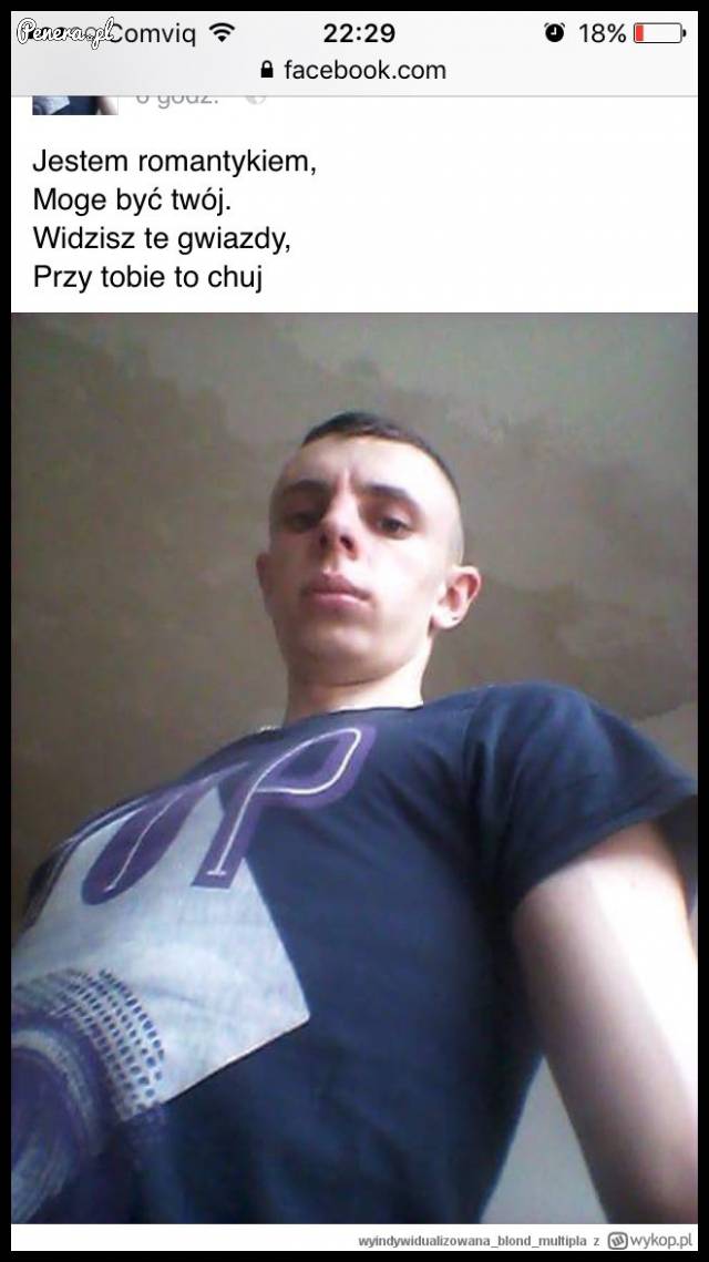 Romantyk pisze wiersze na fejsie!
