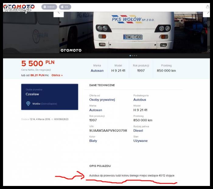 Szczery sprzedawca autobusu