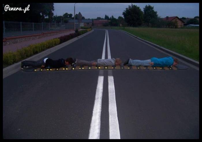 Uwaga gimbusy na drodze!