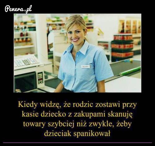 Zabawy kasjerek w czasie pracy
