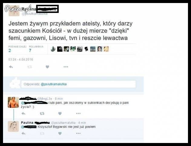 Ateistka mocno zaorała lewaka