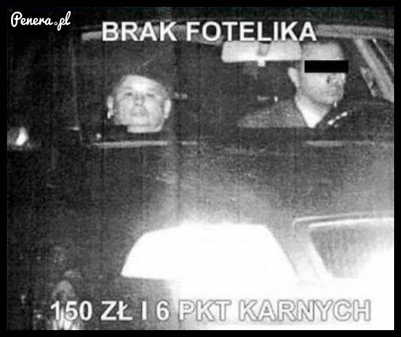 Brak fotelika - będzie mandat