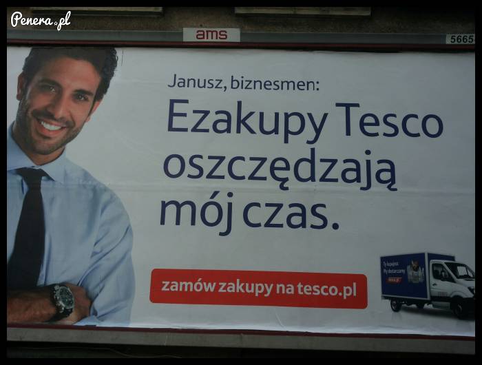 Janusz biznesmen robi ezakupy w Tesco