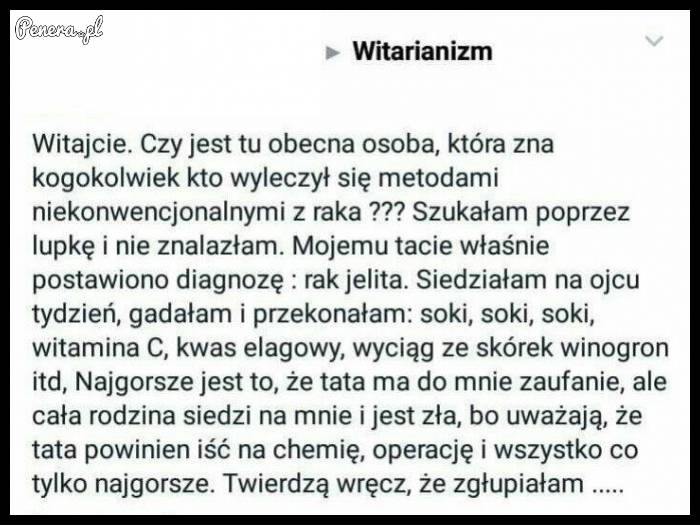 Witarianizm - leczenie raka