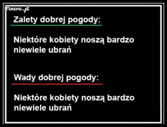 Zalety dobrej pogody