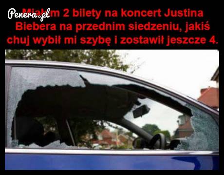 Miałem dwa bilety na koncert Justyny Biebera