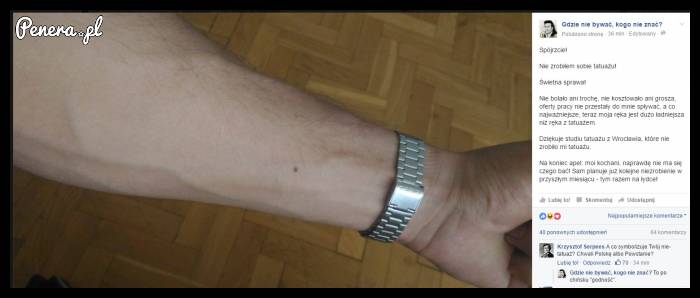 Patrzcie jakiego gościu nie zrobił sobie tatuażu