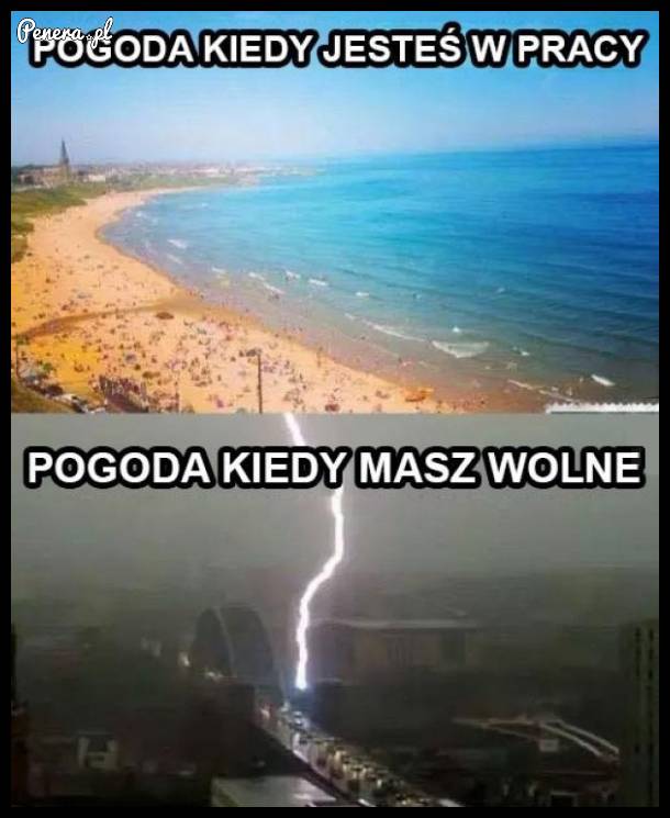 Pogoda kiedy jesteś w pracy