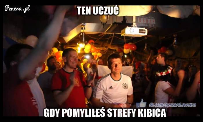 Ten uczuć kiedy pomyliłeś strefy kibica