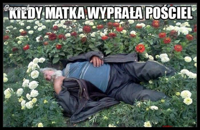 Kiedy matka wyprała pościel