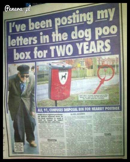 Przez dwa alta wrzucał swoje listy do kosza na psie kupy