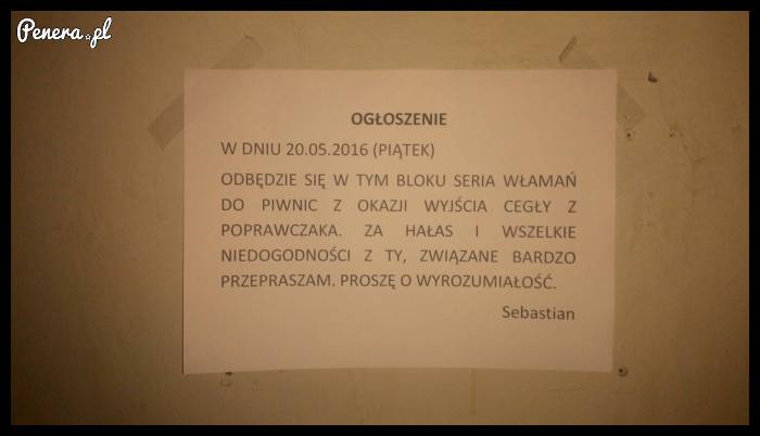 Seria włamań do piwnicy