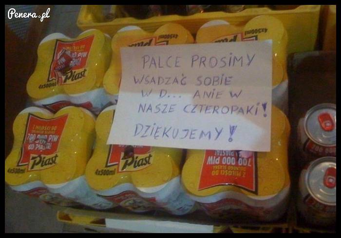 Sklepowe ogłoszenie w sprawie czteropaków!