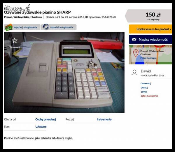 Do sprzedania żydowskie pianino :D