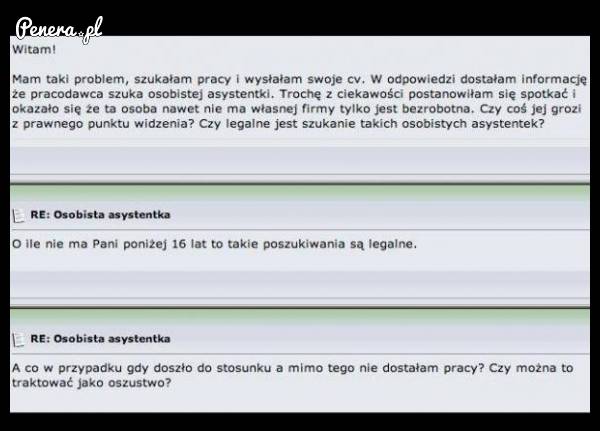 Dziewczyna bardzo mocno poszukuje pracy