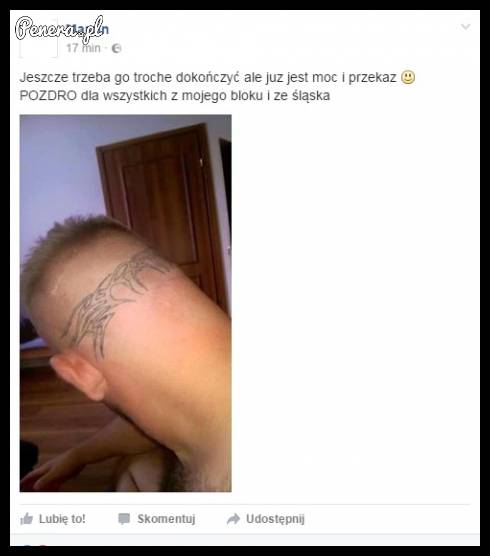 Marcin - człowiek kciuk zrobił sobie tatuaż