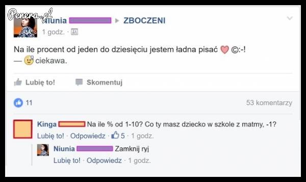 Napiszcie jej na ile procent jest ładna