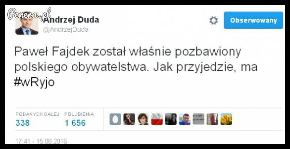 Ponoć Fajdek został pozbawiony Obywatelstwa