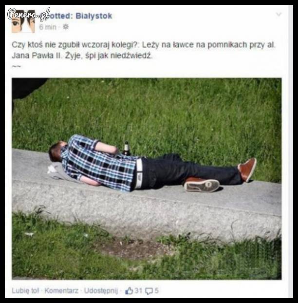 Czy ktoś nie zgubił wczoraj kolegi?