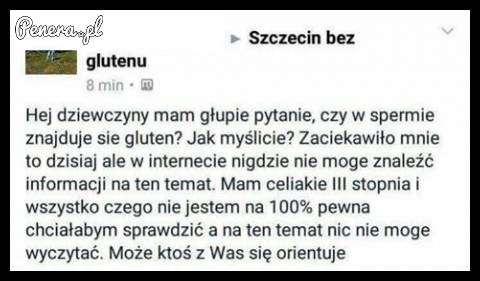 Czy w spermie znajduje się gluten?