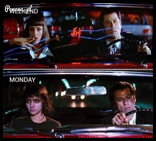 Gdy rozpoczyna się weekend i gdy się kończy :D