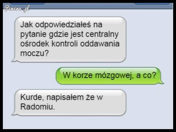 Gdzie znajduje się centralny ośrodek oddawania moczu?
