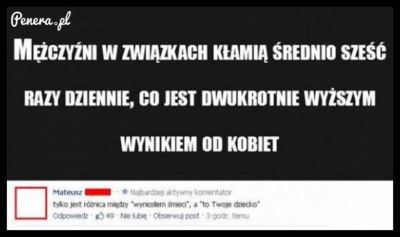 Mężczyźni w związkach kłamią średnio 6 razy dziennie