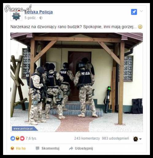 Policyjny żarcik na fejsie!