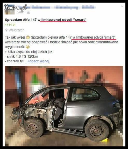 Sprzedam Alfe w limitowanej edycji SMART :D