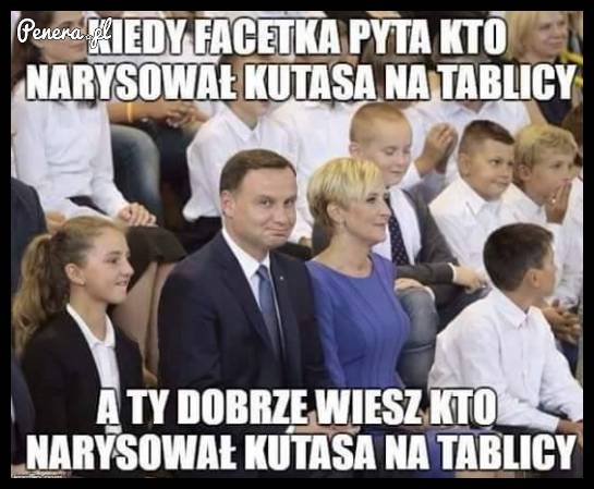 Kiedy facetka pyta kto narysował ku**sa na tablicy