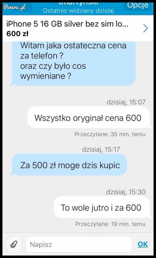 Kiedy ktoś chce się targować