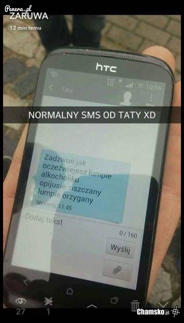 Normalny sms od taty