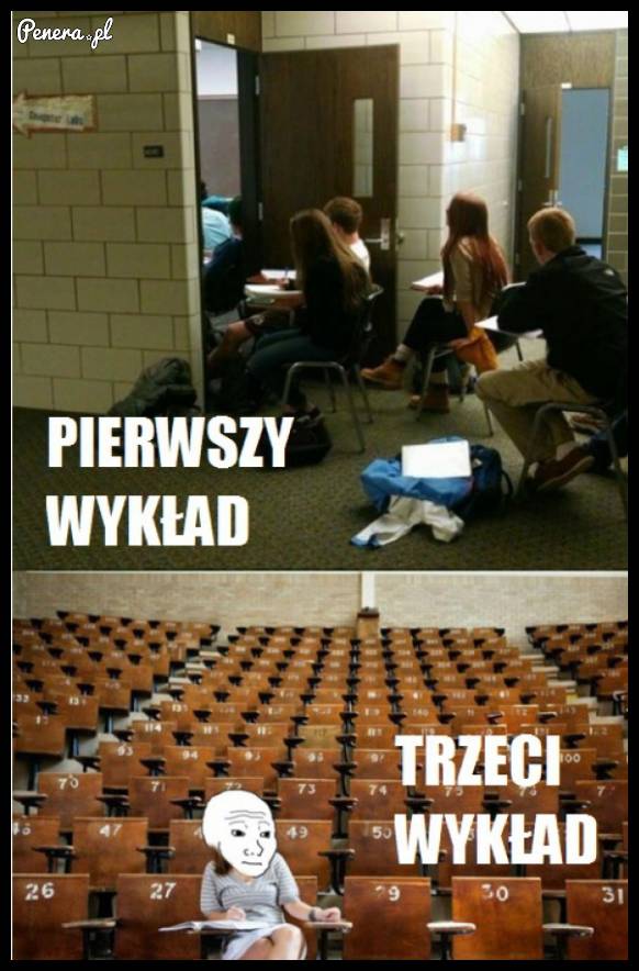 Studenci pierwszego roku na wykładzie